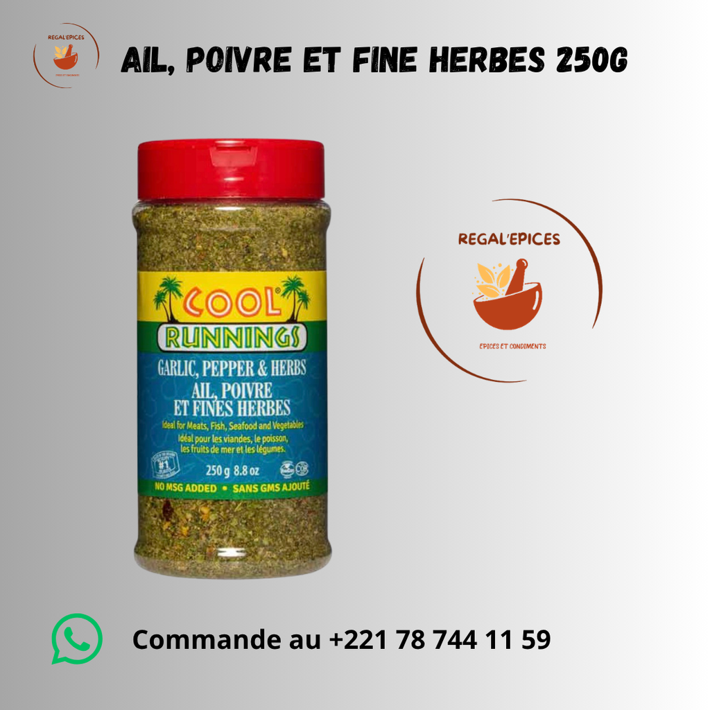 Cool Running Assaisonnement Ail, poivre et herbes 250g