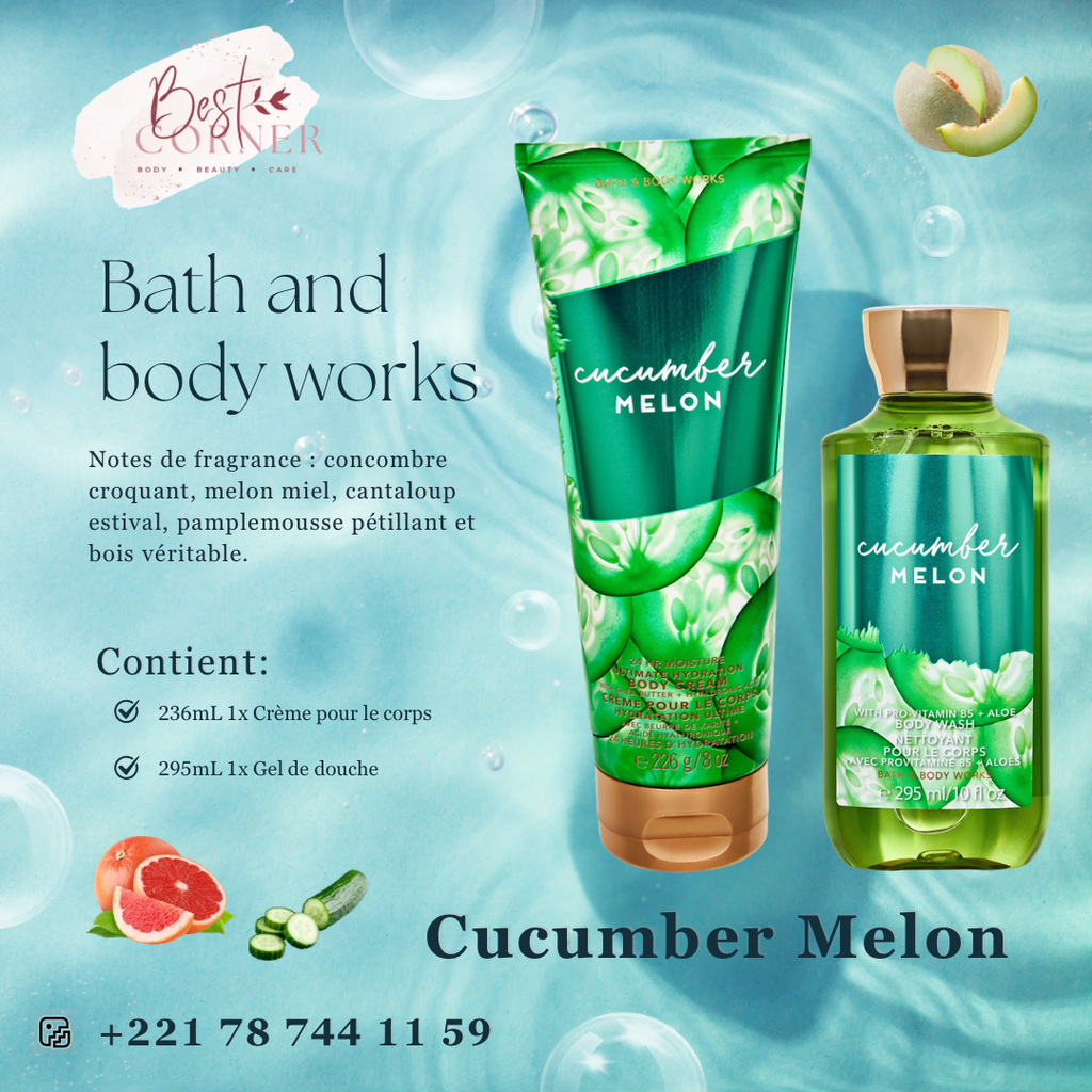 BATH & BW CUCUMBER MELON DUO GEL DE DOUCHE & CRÈME