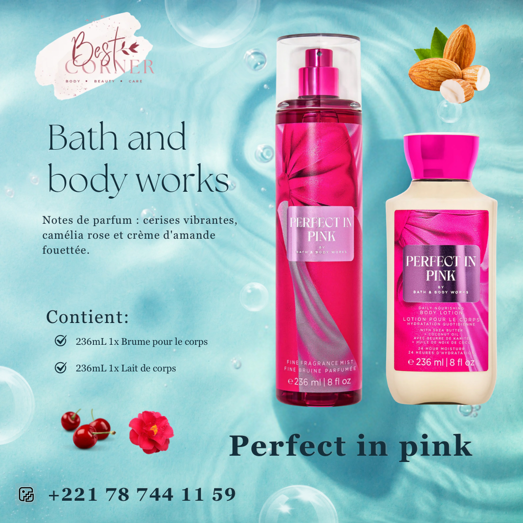BATH & BW PERFECT IN PINK DUO BRUME & LAIT DE CORPS